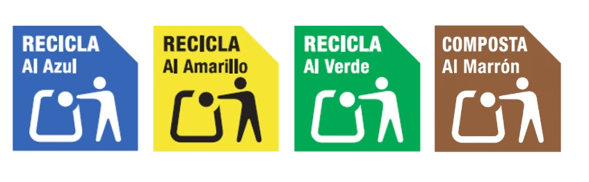 Reciclaje de envases por tipo en la etiqueta Reciclaje de envases